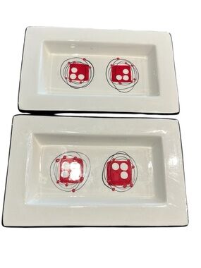 Dansk Orbit Rectangular Relish Or Trinket Trays Set Of Two